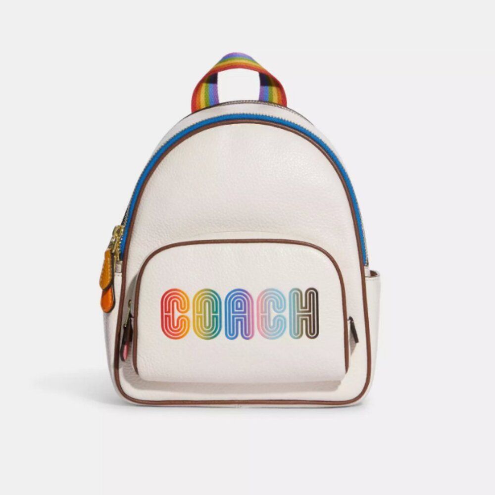 NWT Mini Court Backpack With Rainbow Coach
